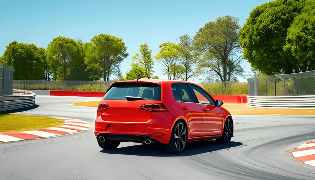 Vista de coche en pista de pruebas - Doce neumáticos recomendados en 195/65R15