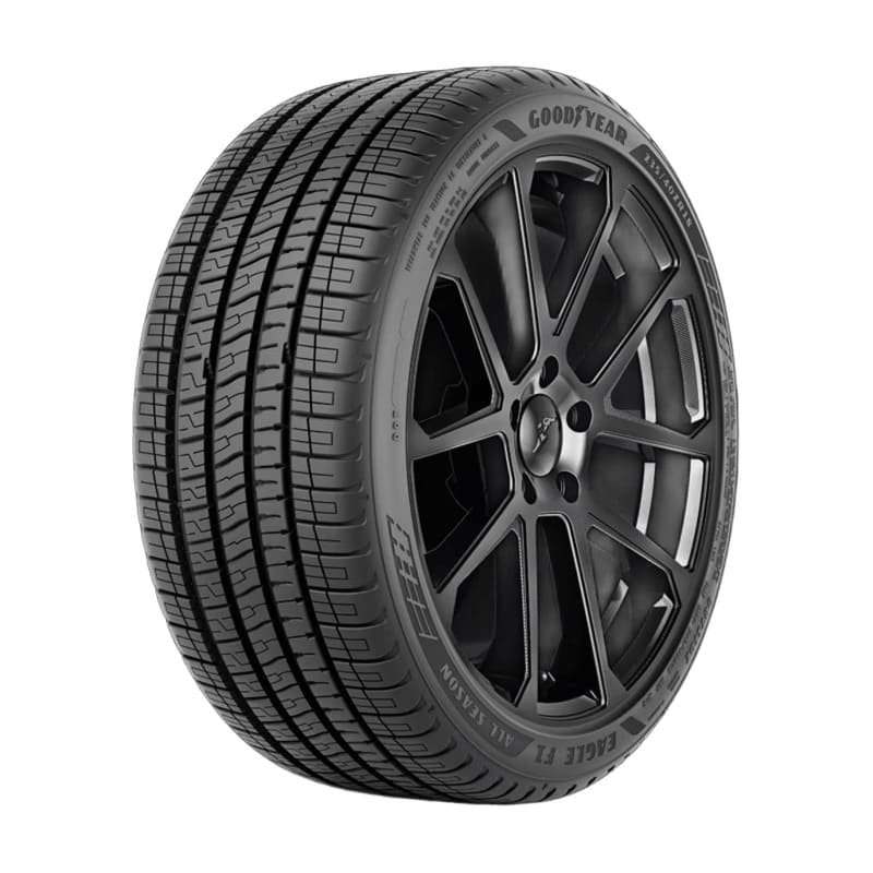 Vista en detalle a 30 grados del nuevo neumático Goodyear Eagle F1 All Season